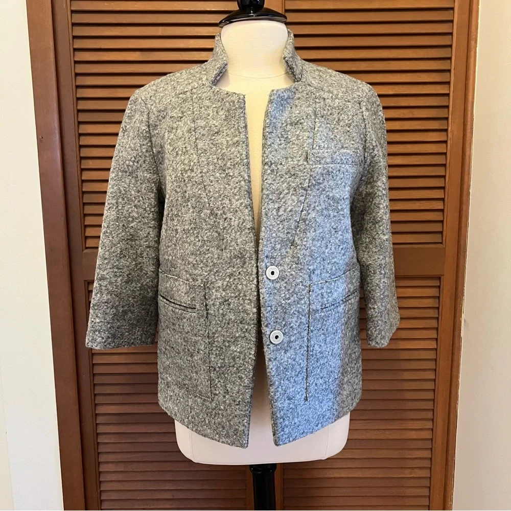 J. Crew Collection virgin wool Women's Gray Jacket 8